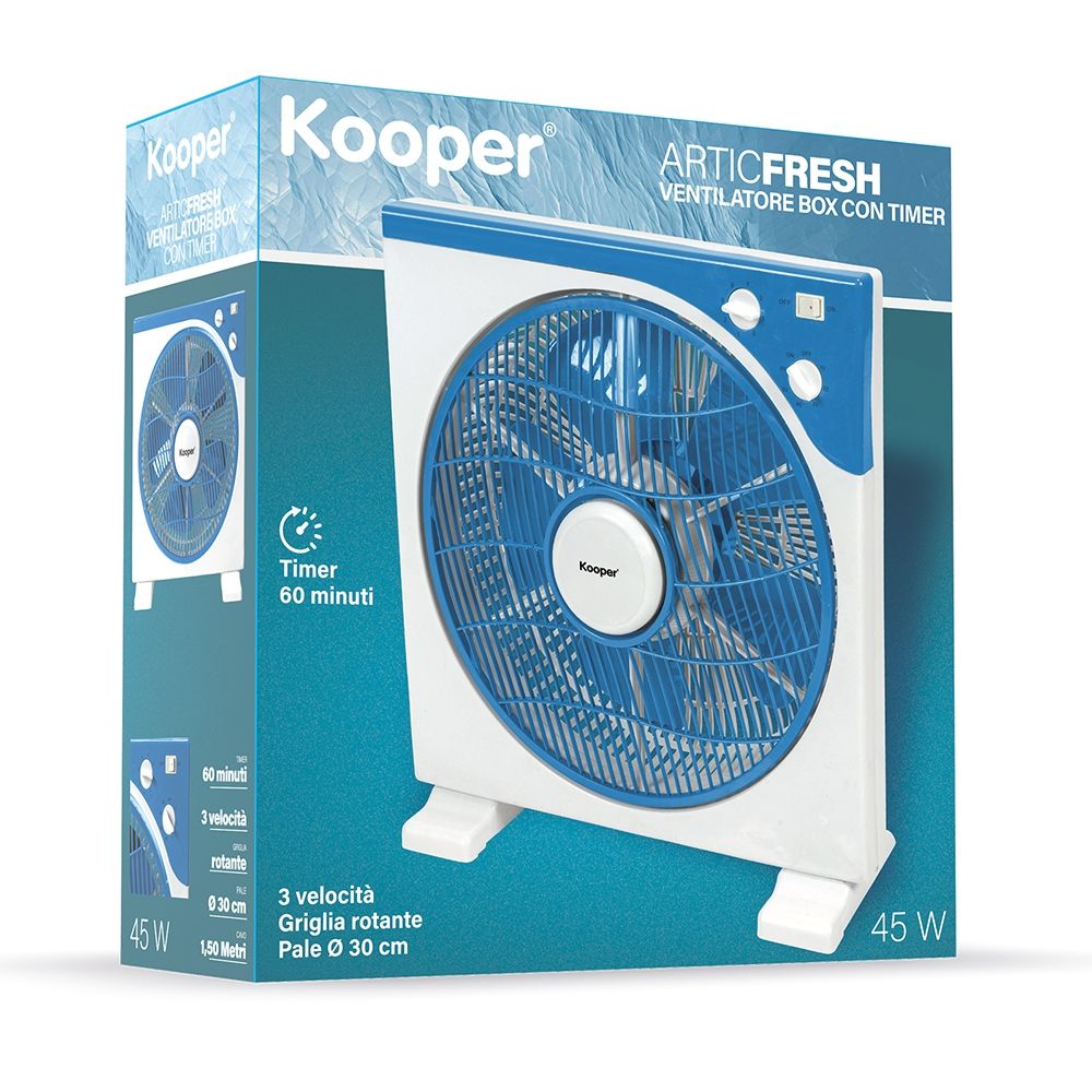 Ventilatore box con timer 60 minuti 45 W, ArticFresh - Shop Kooper - 7