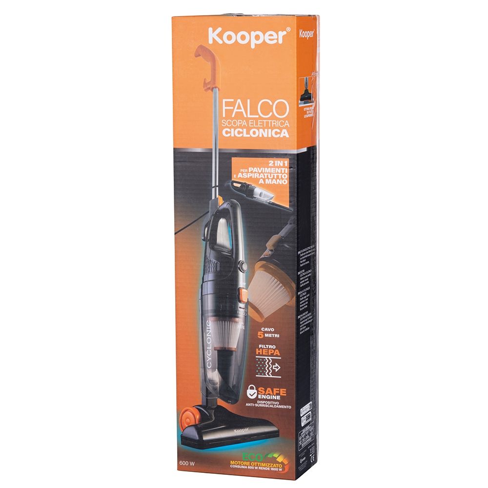 Scopa elettrica ciclonica 2 in 1 600W, Falco - Shop Kooper - 16