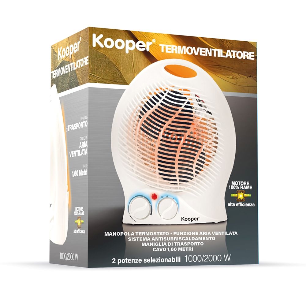 Termoventilatore bianco 2 intensità di calore, 2000W, Ventosus Kooper - Shop Kooper - 11