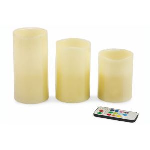 Set 3 candele led multicolor con telecomando - Shop Kooper - 1